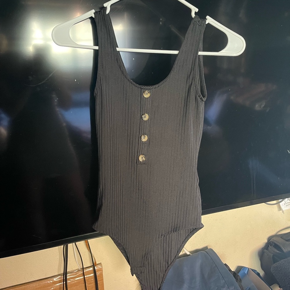 Black buttoned bodysuit